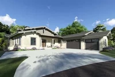 Craftsman House Plan for a Pie-Shaped or Rear View Lot - 2734 Sq Ft