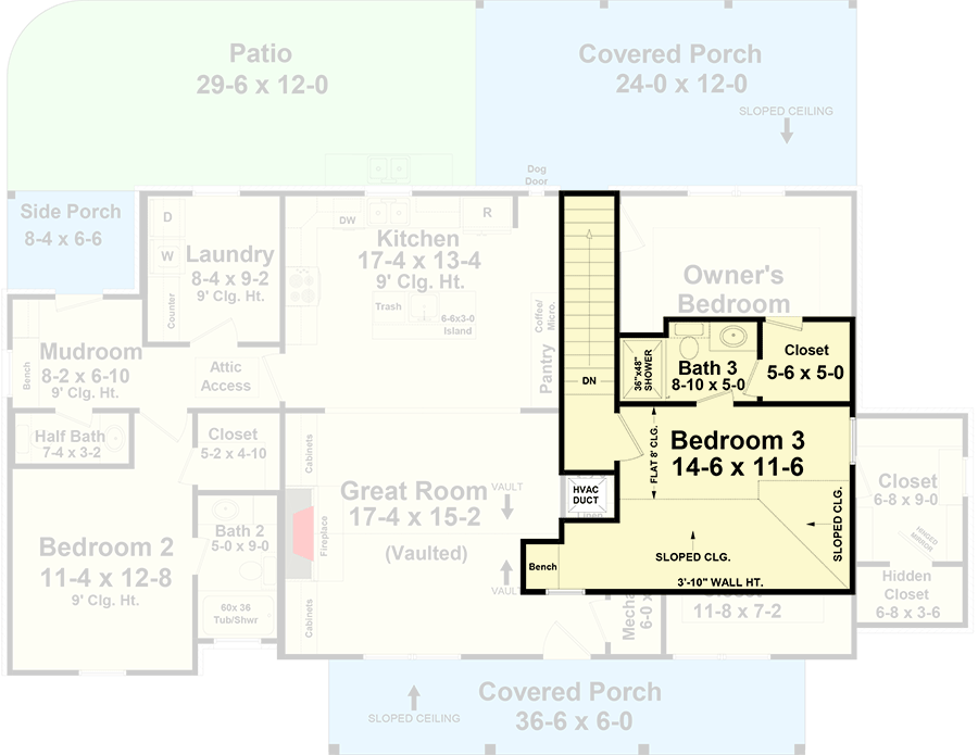 Plan 51216MM: 3 Bed Country Home Plan with 6-Foot-Deep Front Porch - 1906 Sq Ft - Floor Plan - 2nd Floor - Cottage, Country, Farmhouse, Traditional