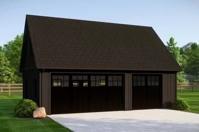 3-Car Detached Garage with 702 Sq Ft of Parking and a 477 Sq Ft Loft Above