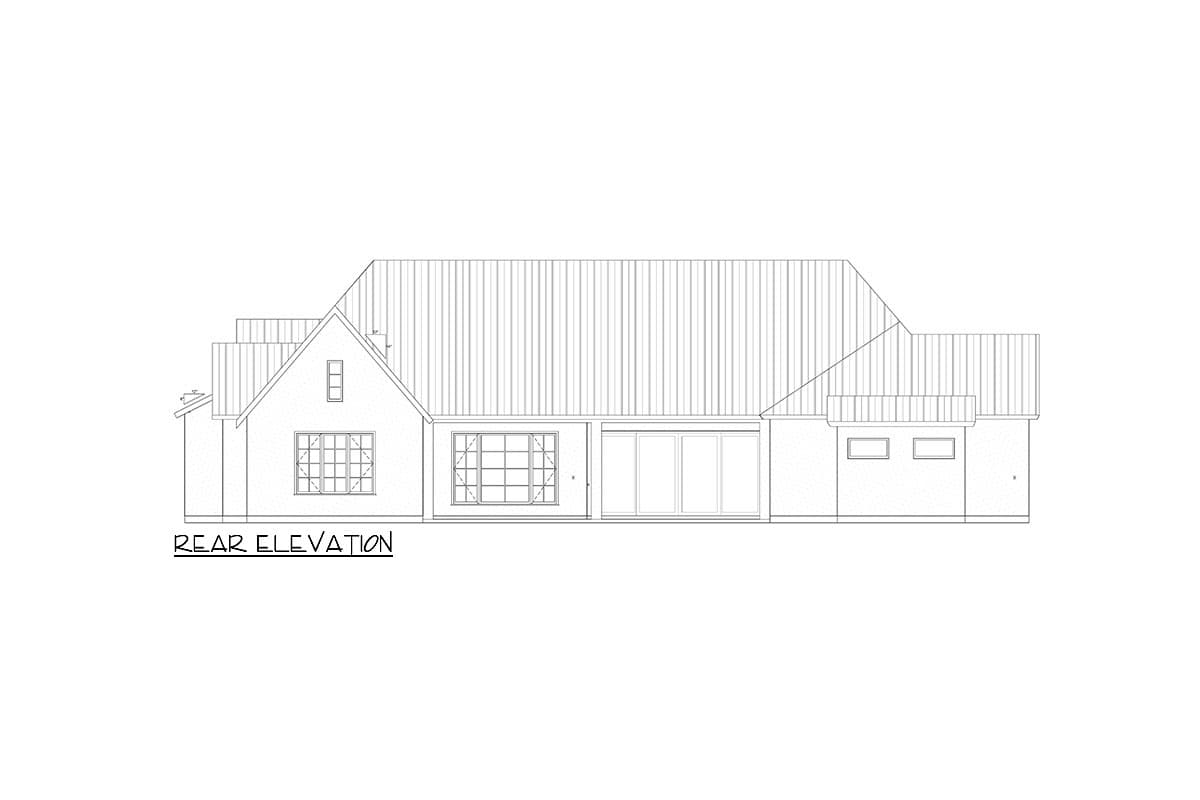 Plan 264027KMD: 1-Story Transitional House Plan with Private Home Office - 4070 Sq Ft - Image #5 - European, Transitional