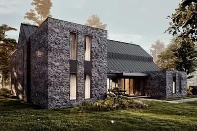 2-Story Modern Home Plan with 4 Bedrooms and 2-Story Living Room - 5858 Sq Ft