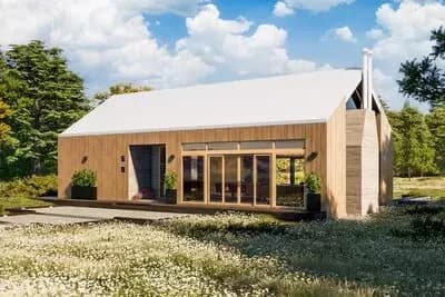  2-Bed Contemporary Vaulted Cabin with Wrap-Around Porch and Outdoor Fireplace  - 1765 Sq Ft