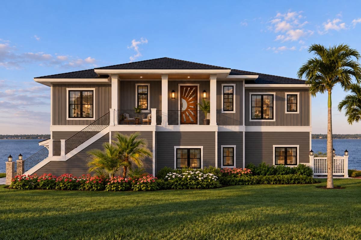 Plan 871033JEN: Coastal Contemporary House Plan with Two Flex Rooms - 4306 Sq Ft - Image #3 - Beach, Coastal, Coastal Contemporary, Vacation