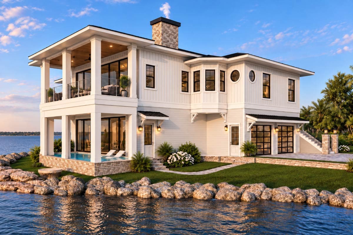Plan 871033JEN: Coastal Contemporary House Plan with Two Flex Rooms - 4306 Sq Ft - Image #4 - Beach, Coastal, Coastal Contemporary, Vacation