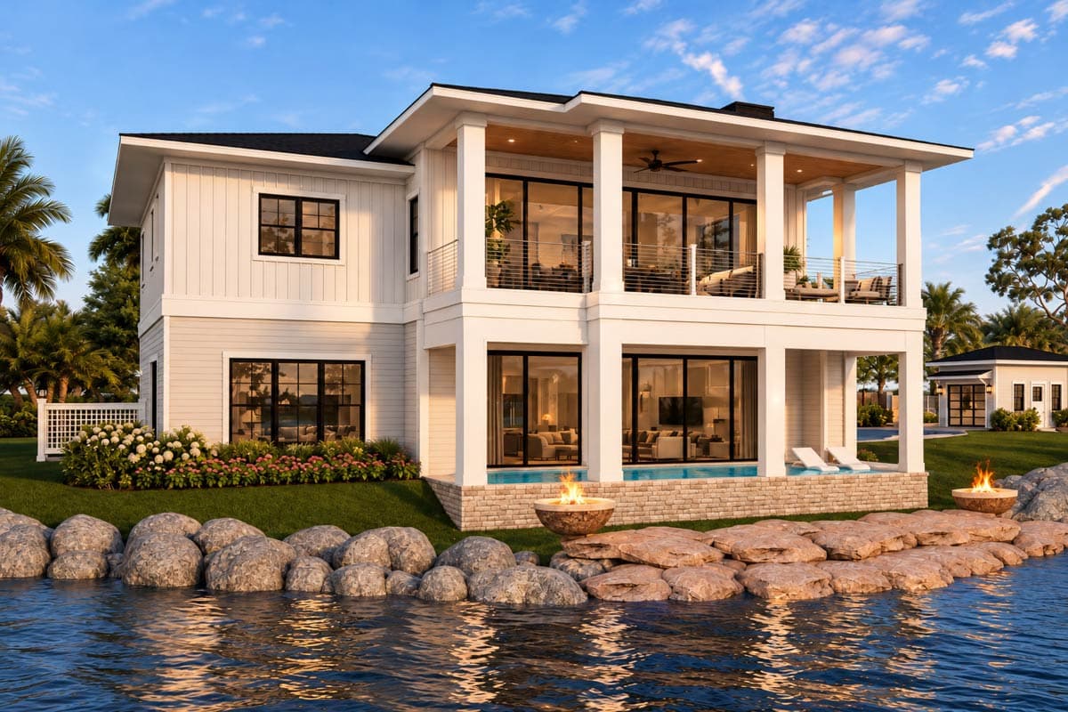Plan 871033JEN: Coastal Contemporary House Plan with Two Flex Rooms - 4306 Sq Ft - Image #5 - Beach, Coastal, Coastal Contemporary, Vacation