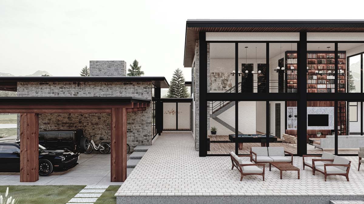 Plan 311045RMZ: Mid-Century Modern House Plan with Two-Story Play Room - 5029 Sq Ft - Image #5 - Mid Century Modern, Modern, New American