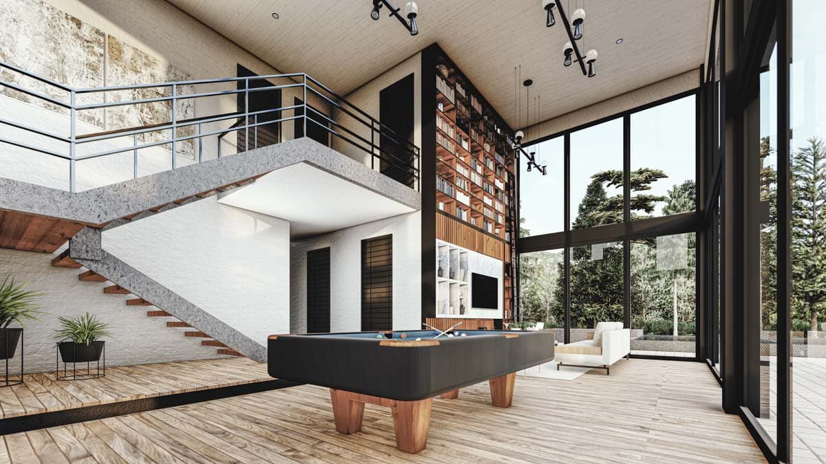 Plan 311045RMZ: Mid-Century Modern House Plan with Two-Story Play Room - 5029 Sq Ft - Image #6 - Mid Century Modern, Modern, New American