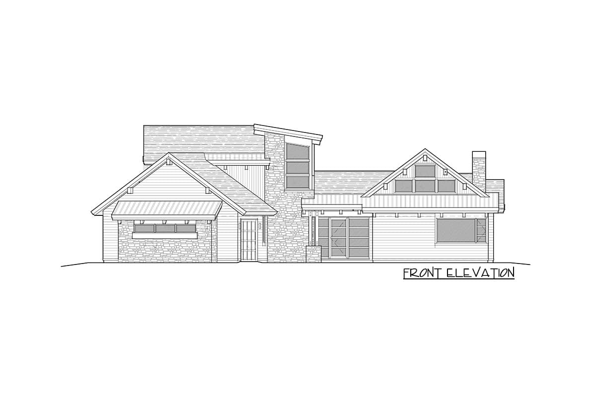 Plan 54248HU: Modern Mountain Home Plan with Upstairs Bunk Room - 2979 Sq Ft - Image #61 - Mid Century Modern, Modern, Mountain, Northwest, Ranch