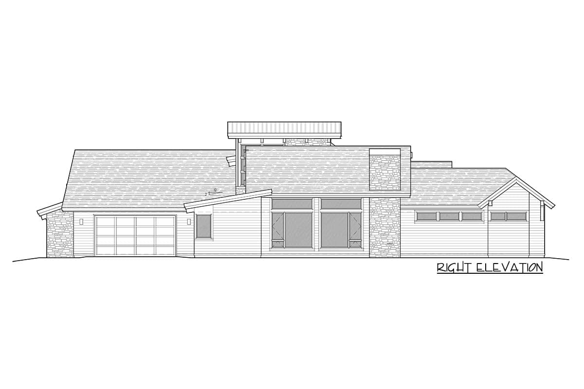 Plan 54248HU: Modern Mountain Home Plan with Upstairs Bunk Room - 2979 Sq Ft - Image #64 - Mid Century Modern, Modern, Mountain, Northwest, Ranch