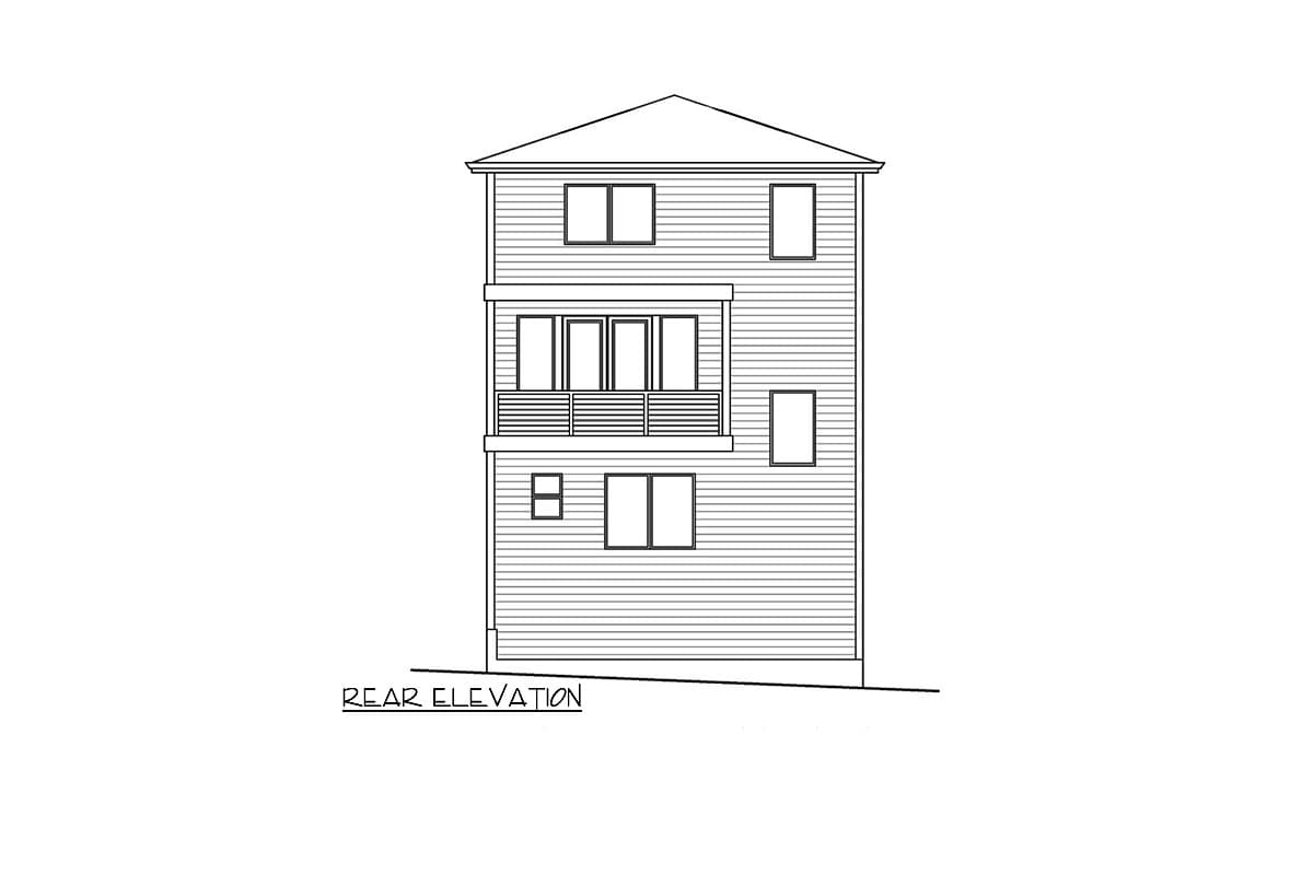 Plan 23942JD: Narrow 3-Story Townhouse Plan - 2058 Sq Ft - Architectural Designs - Image #4 - Contemporary, Modern, Northwest, Prairie, Transitional