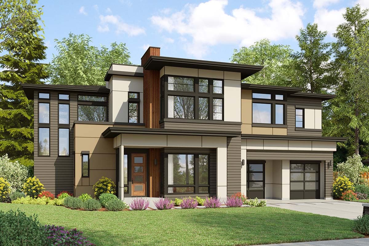 Plan 23945JD: Modern House Plan with Outdoor Living Room - Architectural Designs - 4125 Sq Ft - Image #45 - Mid Century Modern, Modern, Northwest, Prairie