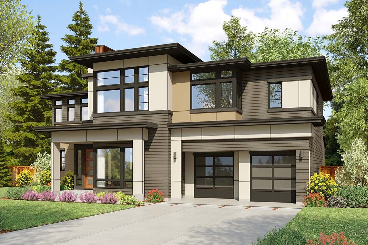 Plan 23945JD: Modern House Plan with Outdoor Living Room - Architectural Designs - 4125 Sq Ft - Image #46 - Mid Century Modern, Modern, Northwest, Prairie