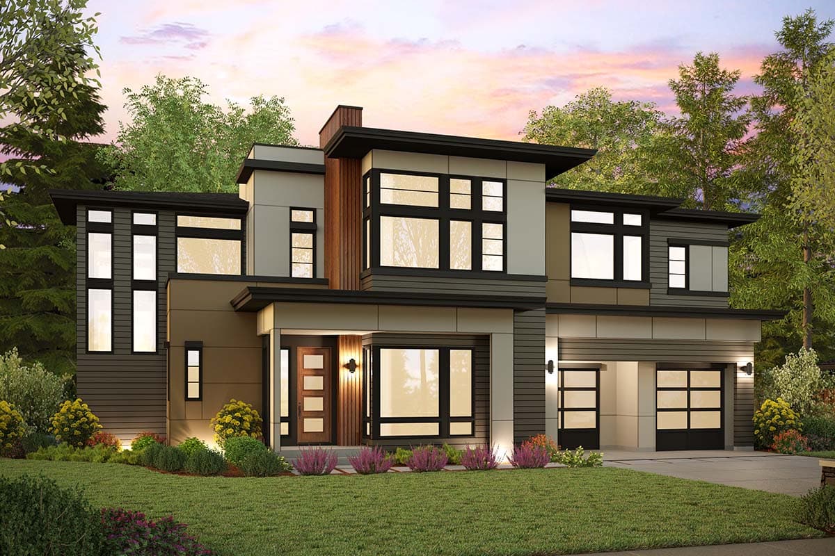 Plan 23945JD: Modern House Plan with Outdoor Living Room - Architectural Designs - 4125 Sq Ft - Image #47 - Mid Century Modern, Modern, Northwest, Prairie