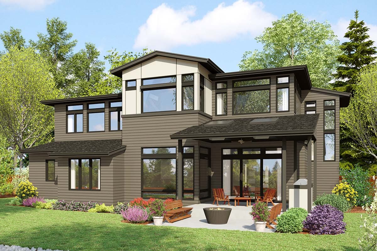 Plan 23945JD: Modern House Plan with Outdoor Living Room - Architectural Designs - 4125 Sq Ft - Image #48 - Mid Century Modern, Modern, Northwest, Prairie