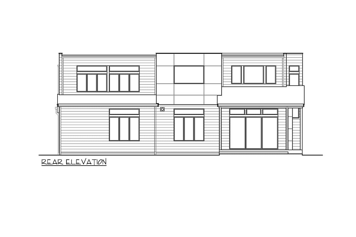 Plan 23946JD: 5-Bed Modern House Plan with Outdoor Living Room - 3995 Sq Ft - Image #6 - Contemporary, Modern