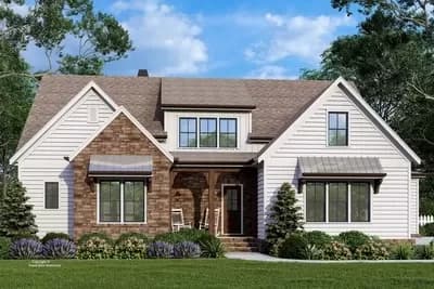 4-Bed New American Farmhouse with 3-Car Garage - 3335 Sq Ft