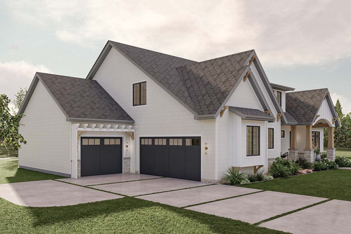 Plan 623298DJ: 4 Bed Modern Cottage House Plan with Home Office - 3332 Sq Ft - Image #22 - Cottage, Country, New American
