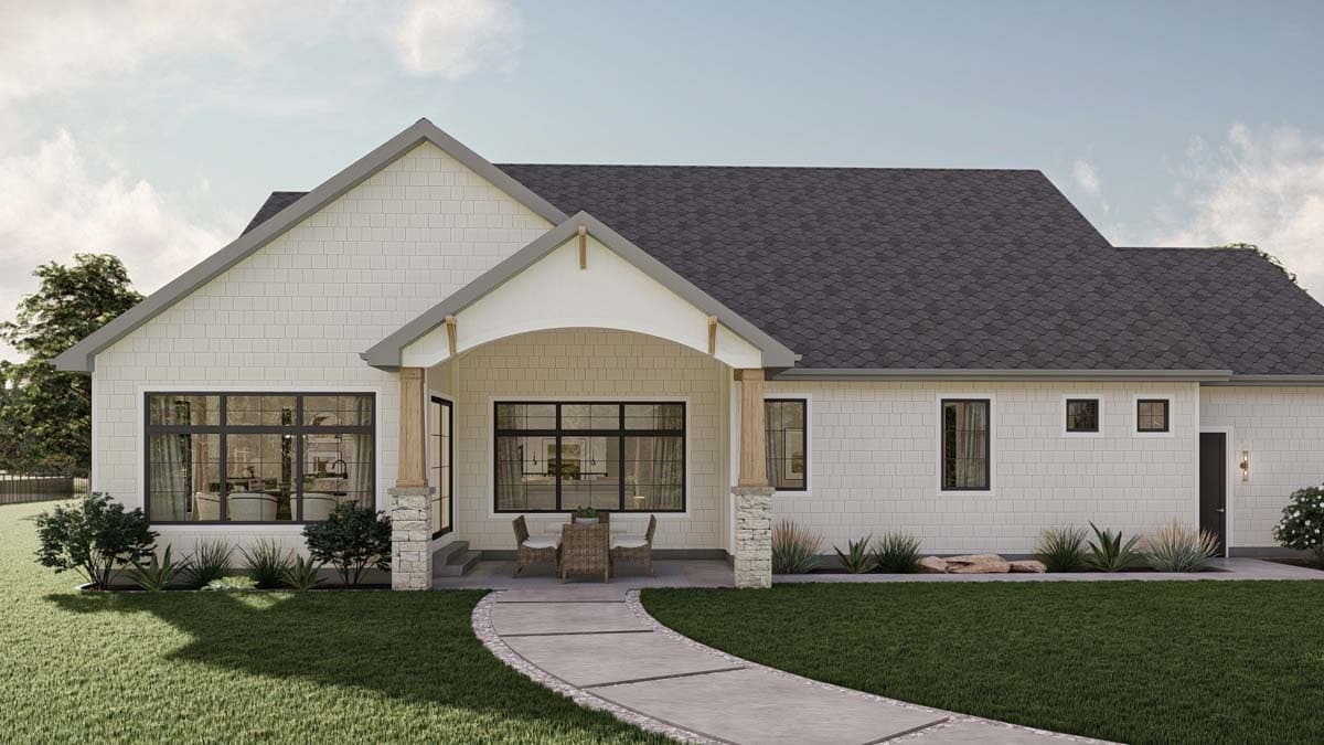 Plan 623298DJ: 4 Bed Modern Cottage House Plan with Home Office - 3332 Sq Ft - Image #23 - Cottage, Country, New American