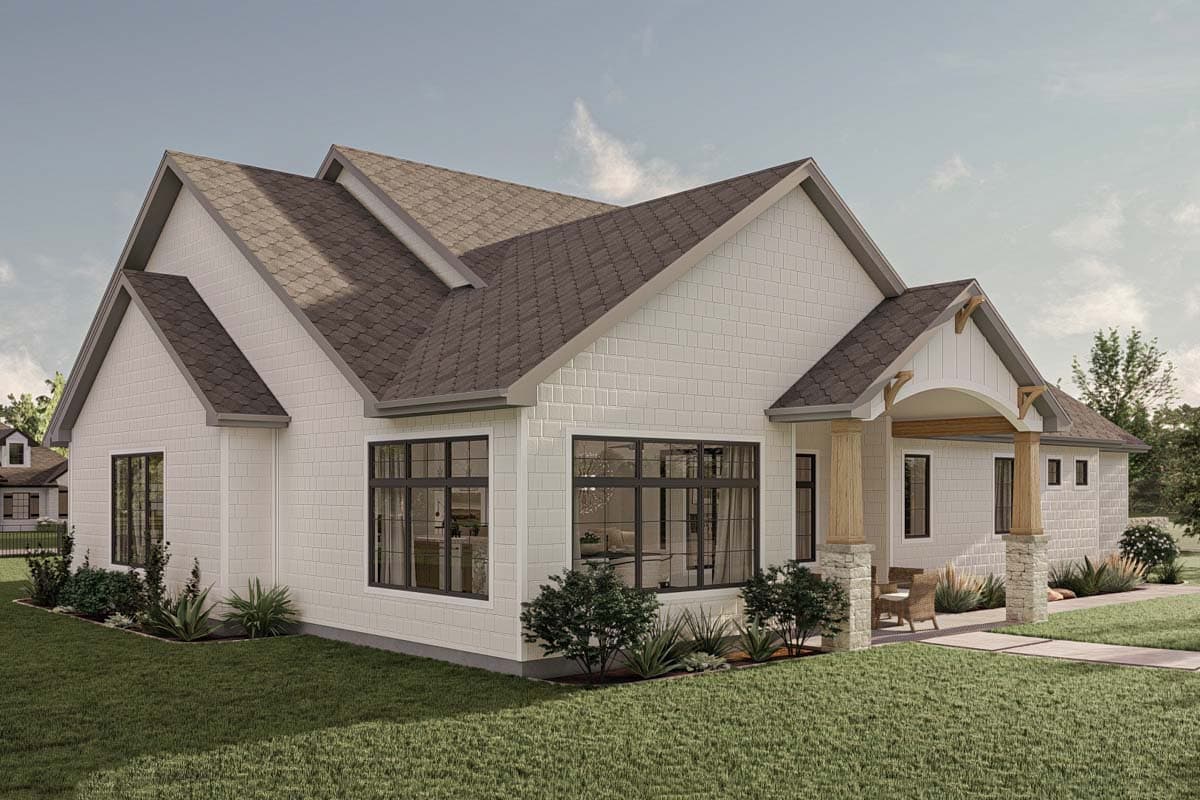 Plan 623298DJ: 4 Bed Modern Cottage House Plan with Home Office - 3332 Sq Ft - Image #24 - Cottage, Country, New American