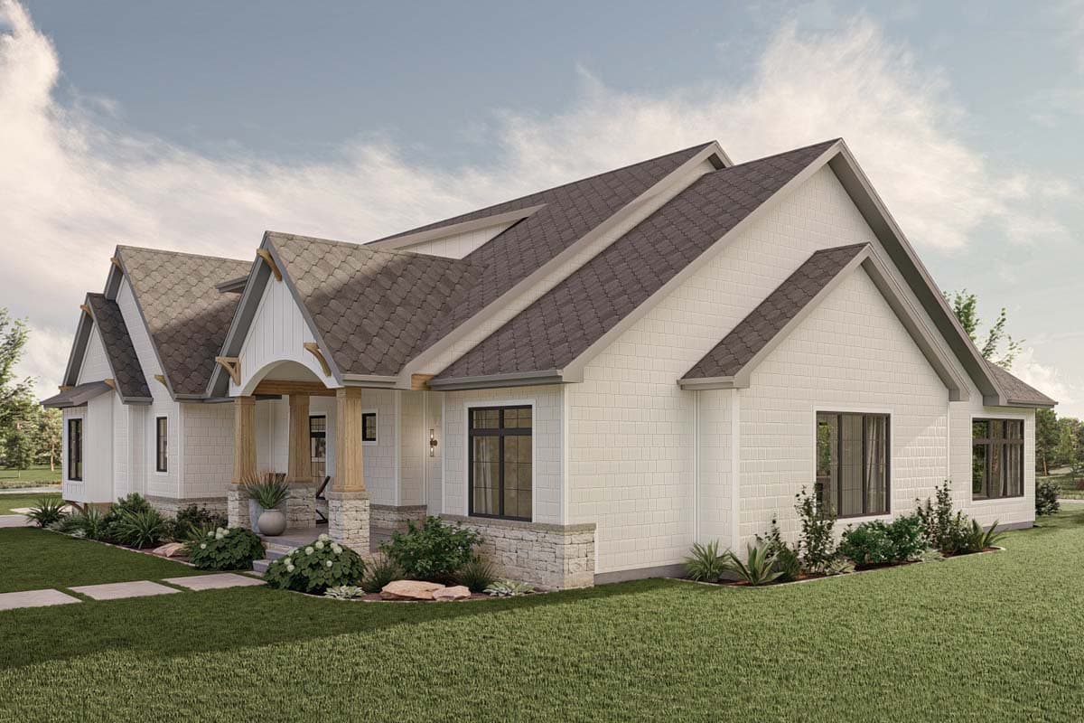Plan 623298DJ: 4 Bed Modern Cottage House Plan with Home Office - 3332 Sq Ft - Image #25 - Cottage, Country, New American