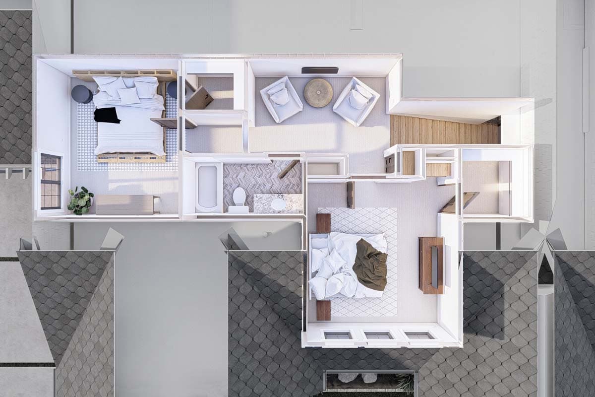 Plan 623298DJ: 4 Bed Modern Cottage House Plan with Home Office - 3332 Sq Ft - Image #27 - Cottage, Country, New American