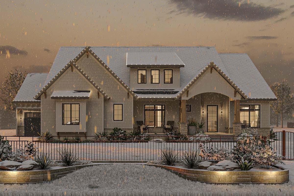 Plan 623298DJ: 4 Bed Modern Cottage House Plan with Home Office - 3332 Sq Ft - Image #28 - Cottage, Country, New American