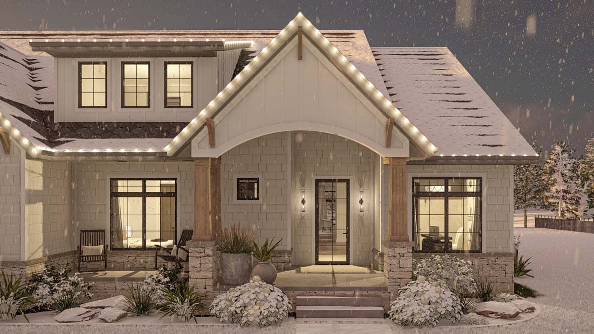 Plan 623298DJ: 4 Bed Modern Cottage House Plan with Home Office - 3332 Sq Ft - Image #29 - Cottage, Country, New American