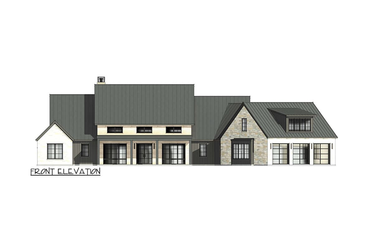 Plan 818093JSS: 4 Bed Modern Farmhouse with Angled Garage - 3817 Sq Ft - Image #7 - Farmhouse, Hill Country, Modern Farmhouse, New American