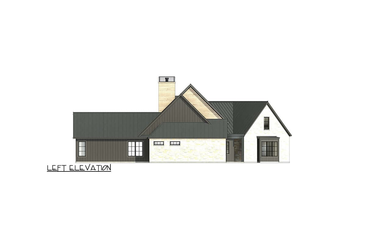 Plan 818093JSS: 4 Bed Modern Farmhouse with Angled Garage - 3817 Sq Ft - Image #8 - Farmhouse, Hill Country, Modern Farmhouse, New American