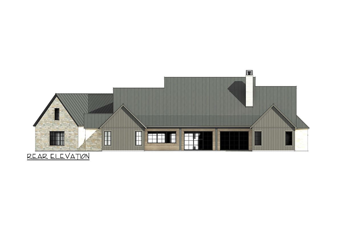 Plan 818093JSS: 4 Bed Modern Farmhouse with Angled Garage - 3817 Sq Ft - Image #9 - Farmhouse, Hill Country, Modern Farmhouse, New American