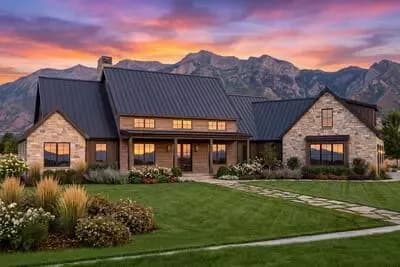 4 Bed Modern Farmhouse with Angled Garage - 3817 Sq Ft