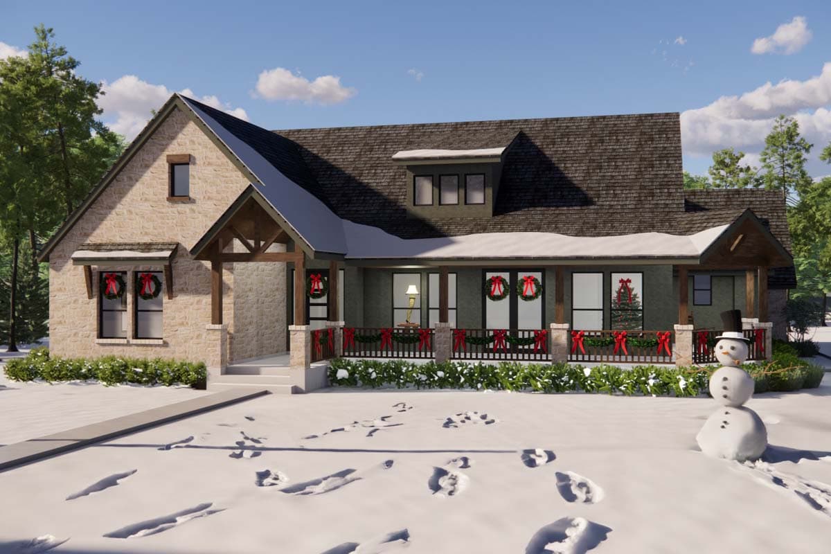 Plan 31222D: Hill Country House Plan with Wrap Around Porch - 2552 Sq Ft - Architectural Designs - Image #6 - Country, Hill Country