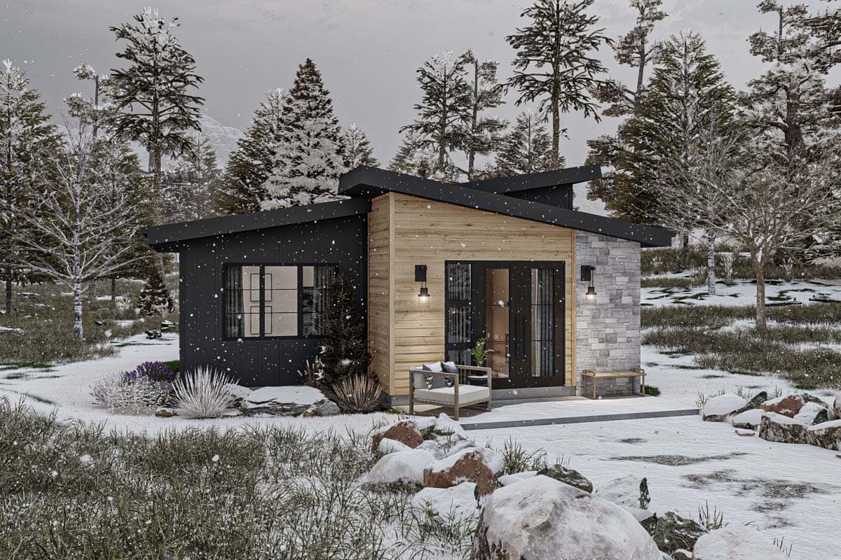 Plan 623299DJ: Modern Accessory Dwelling Unit - 675 Square Feet - Architectural Designs - Image #12 - Contemporary, Mid Century Modern, Modern, Mountain, New American