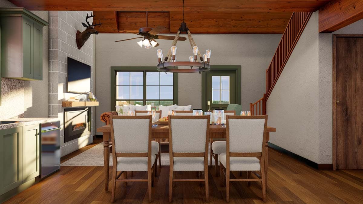 Plan 70863MK: 2 Bed Rustic House Plan with Loft - 1039 Sq Ft - Architectural Designs - Image #7 - Cabin, Country, Rustic