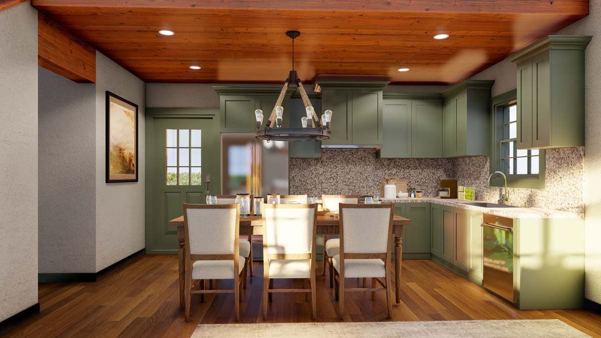 Plan 70863MK: 2 Bed Rustic House Plan with Loft - 1039 Sq Ft - Architectural Designs - Image #8 - Cabin, Country, Rustic