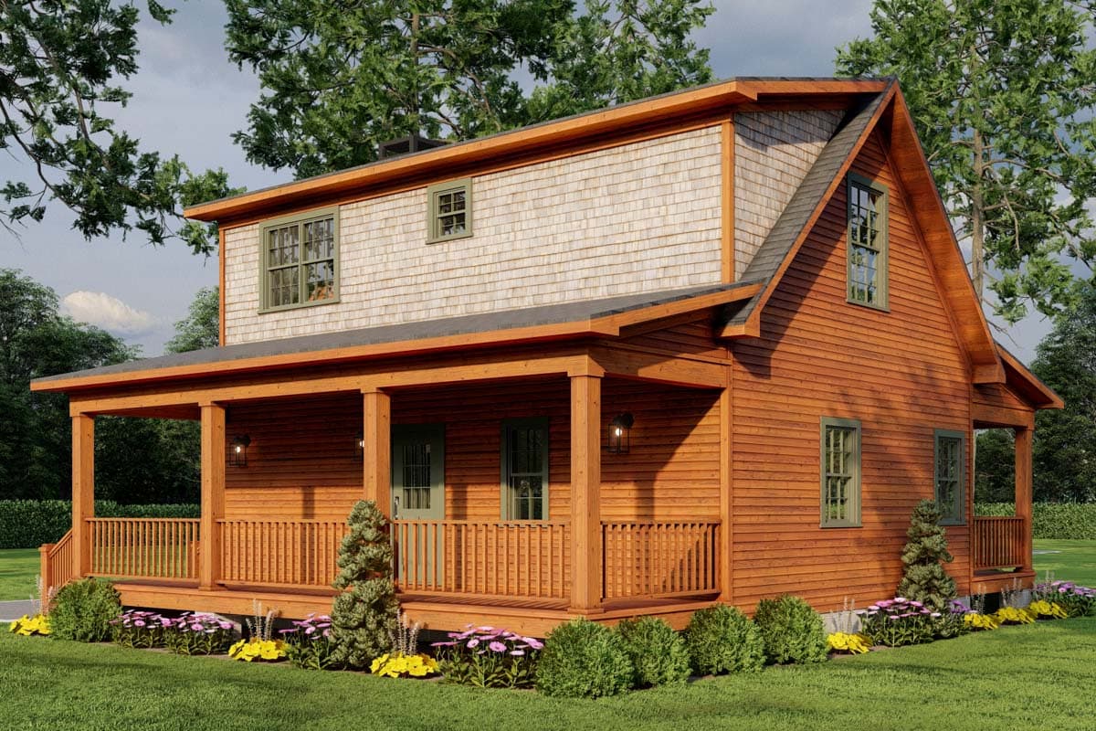 Plan 70863MK: 2 Bed Rustic House Plan with Loft - 1039 Sq Ft - Architectural Designs - Image #11 - Cabin, Country, Rustic