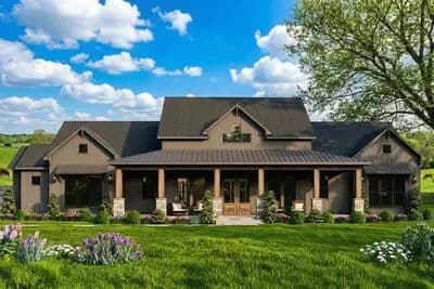 Balanced Farmhouse Plan with 3-Car Garage - 2481 Sq Ft