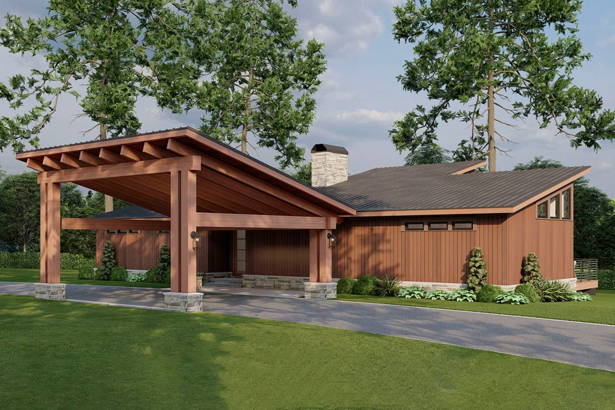 Plan 70864MK: Lake House Plan with Open Concept Core - 1655 Sq Ft - Architectural Designs - Image #14 - Mid Century Modern, Modern, Mountain, Vacation