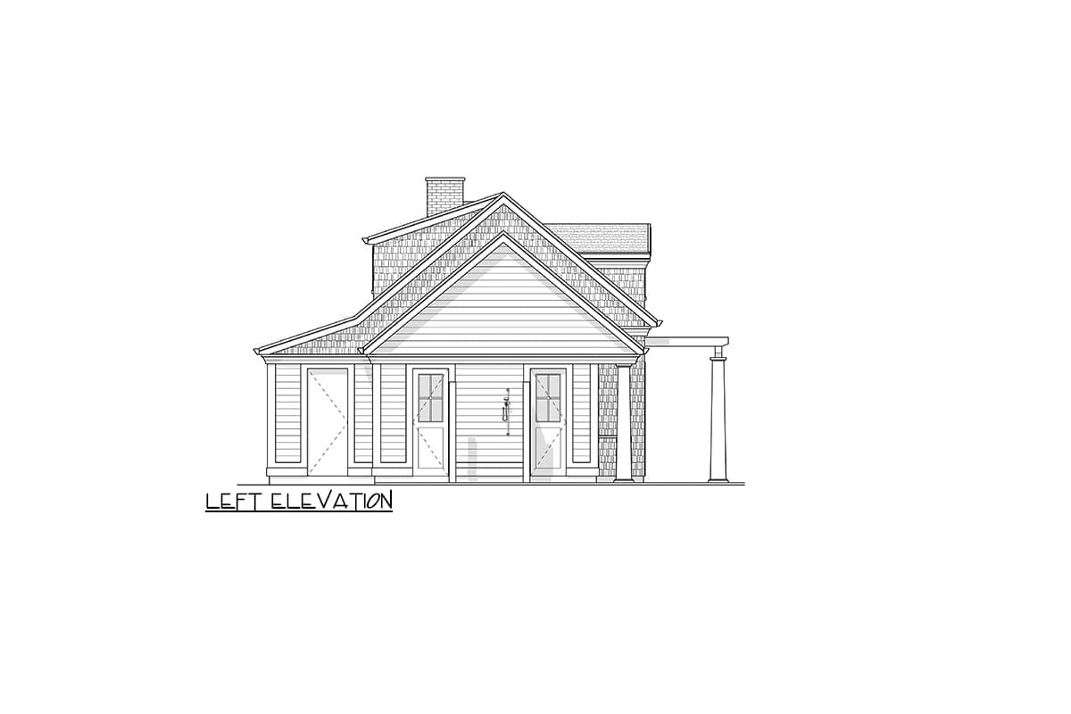 Plan 270084AF: Pool House Plan with Bed, Bar and Gym - 1252 Sq Ft - Architectural Designs - Image #4 - Country, Shingle, Traditional
