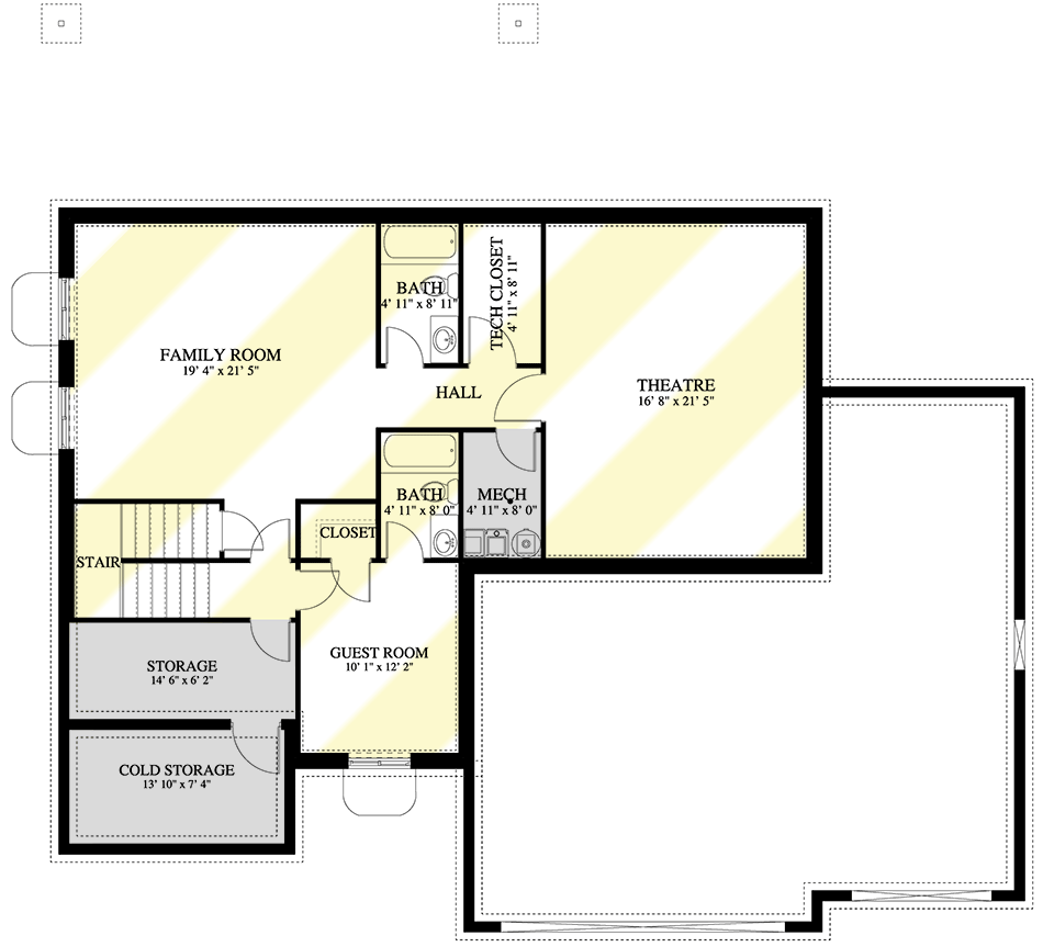 Plan 61467UT: 2-Story House Plan with Lower Level Expansion - 3863 Sq Ft - Floor Plan - Optional Lower Level - Country, Craftsman, New American