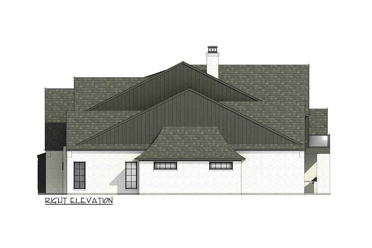 Plan 818094JSS: European Transitional House Plan with 4 Beds and 3-Car Garage - 5498 Sq Ft - Image #8 - European, French Country, New American, Transitional