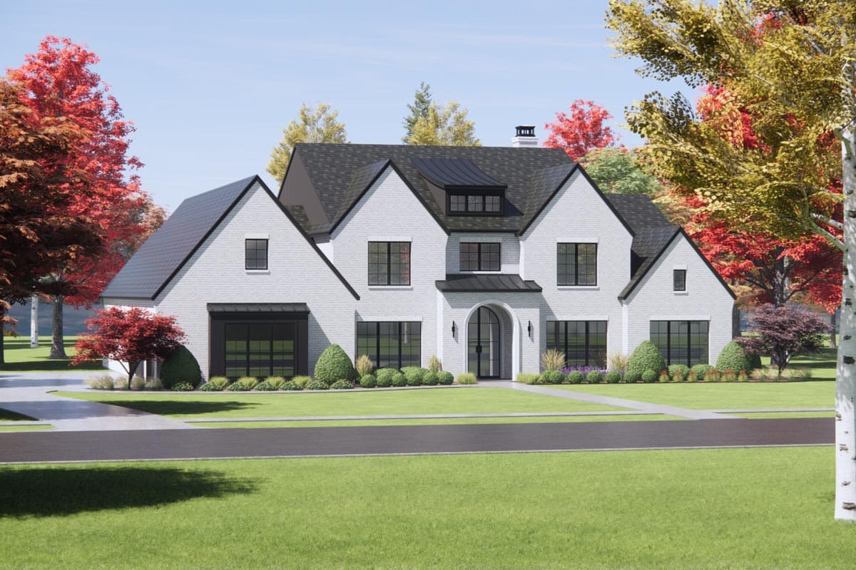 Plan 818094JSS: European Transitional House Plan with 4 Beds and 3-Car Garage - 5498 Sq Ft - Image #4 - European, French Country, New American, Transitional