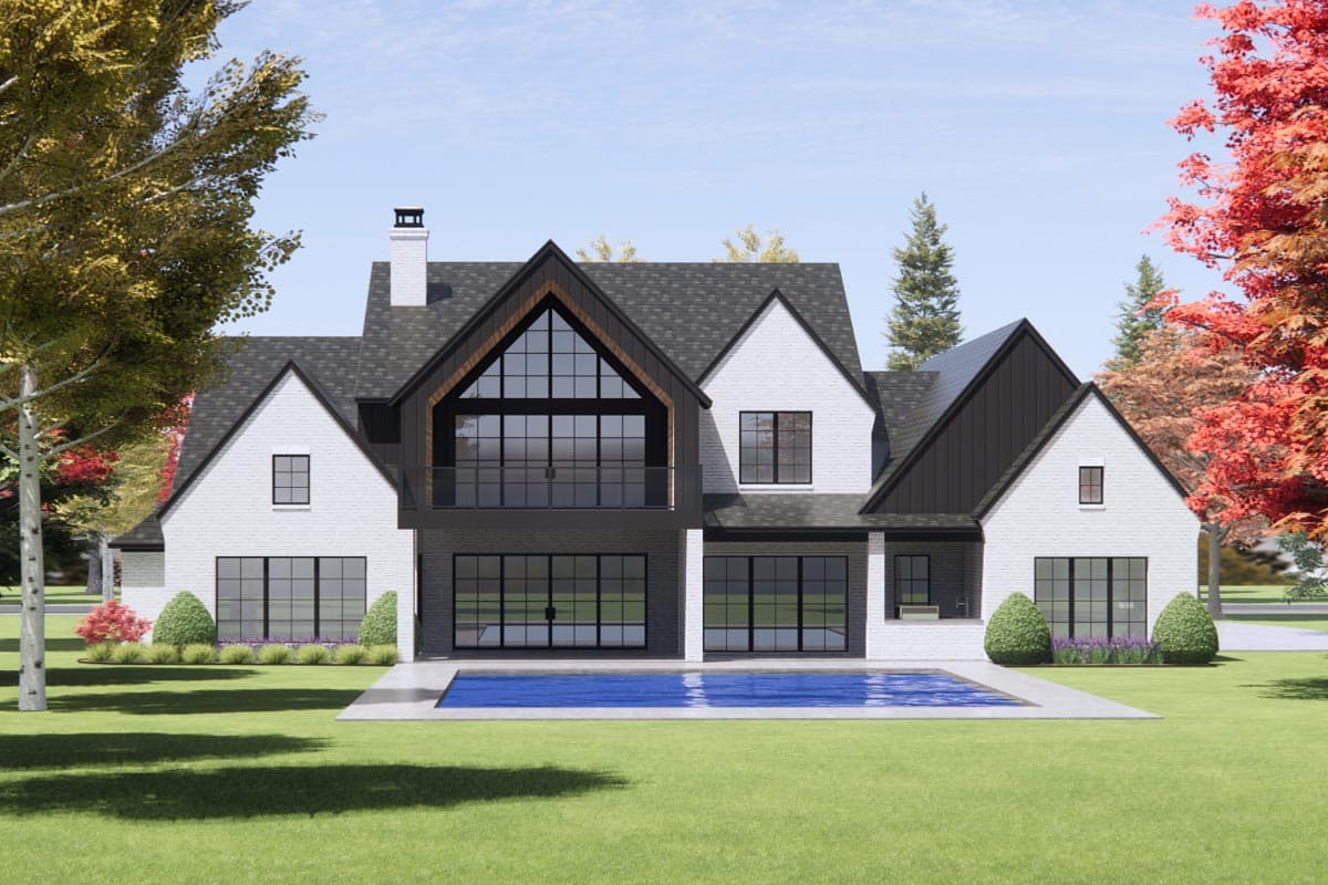 Plan 818094JSS: European Transitional House Plan with 4 Beds and 3-Car Garage - 5498 Sq Ft - Image #5 - European, French Country, New American, Transitional