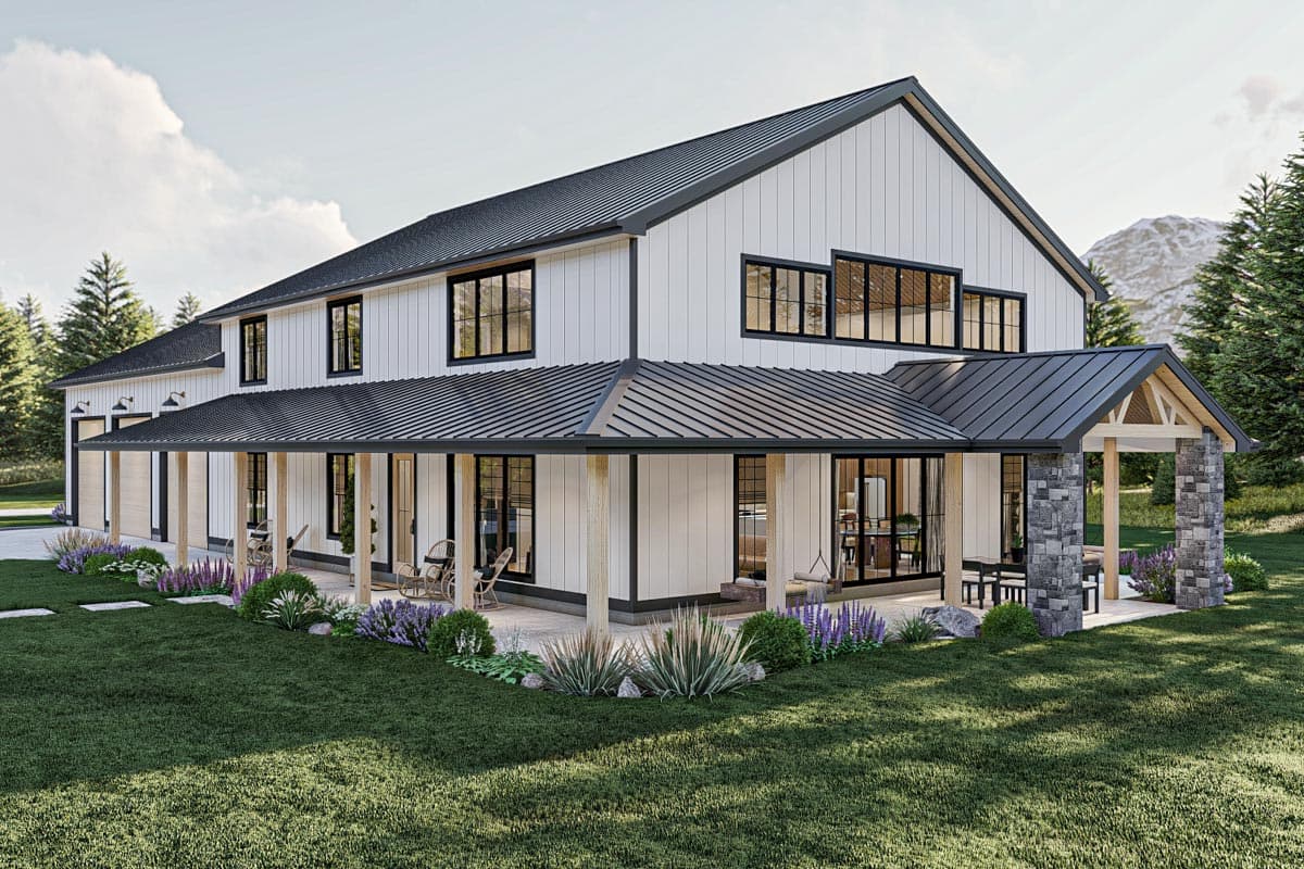 Plan 623302DJ: Barndominium-Style House Plan with 4-Car Garage - 3476 Sq Ft - Image #7 - Barndominium, Country, Modern Farmhouse, New American