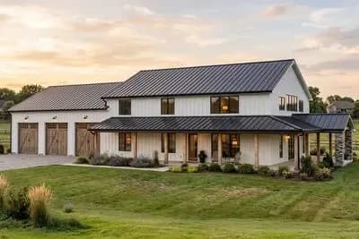 Barndominium-Style House Plan with 4-Car Garage - 3476 Sq Ft