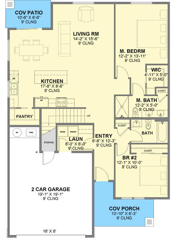Plan 246019DLR: Craftsman Farmhouse Plan with Main-Level Master Suite - Floor Plan - Main Level - Craftsman, Farmhouse, Traditional
