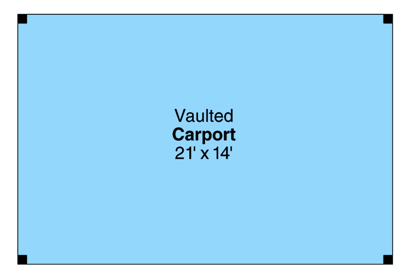 Plan 72395DA: Rustic Carport for 2 Cars - 294 Sq Ft - Floor Plan - Main Level - Rustic