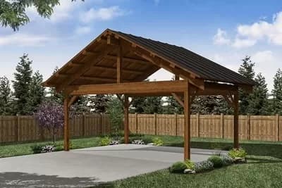 Rustic Carport for 2 Cars - 294 Sq Ft