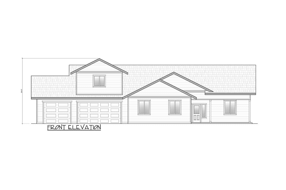 Plan 246020DLR: Craftsman Style House Plan with 3 Bedrooms and 3-Car Garage - Image #2 - Craftsman, Traditional