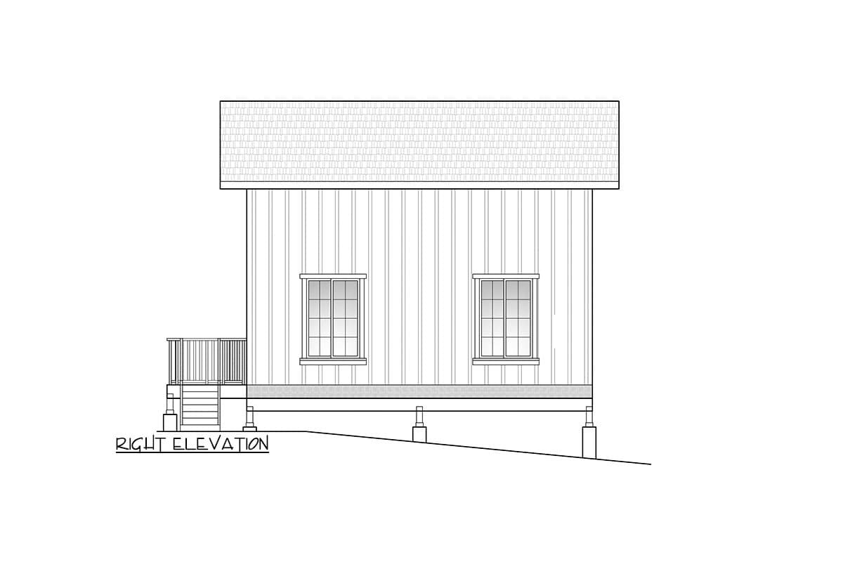 Plan 246021DLR: 2-Bed Modern Cabin House Plan with ADU Potential - 1062 Sq Ft - Image #5 - Cabin, Cottage